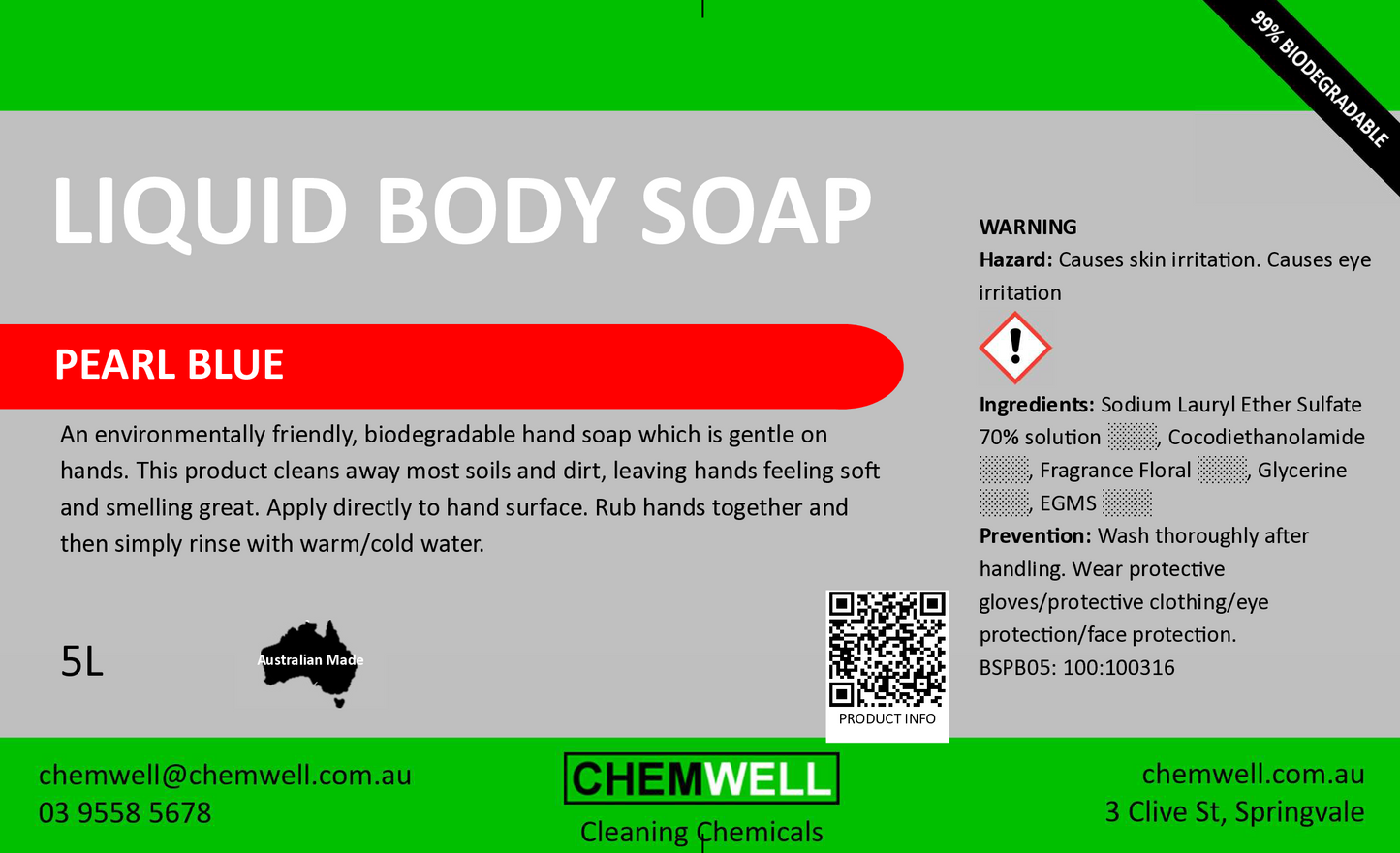 Liquid Body Soap Pearl Blue