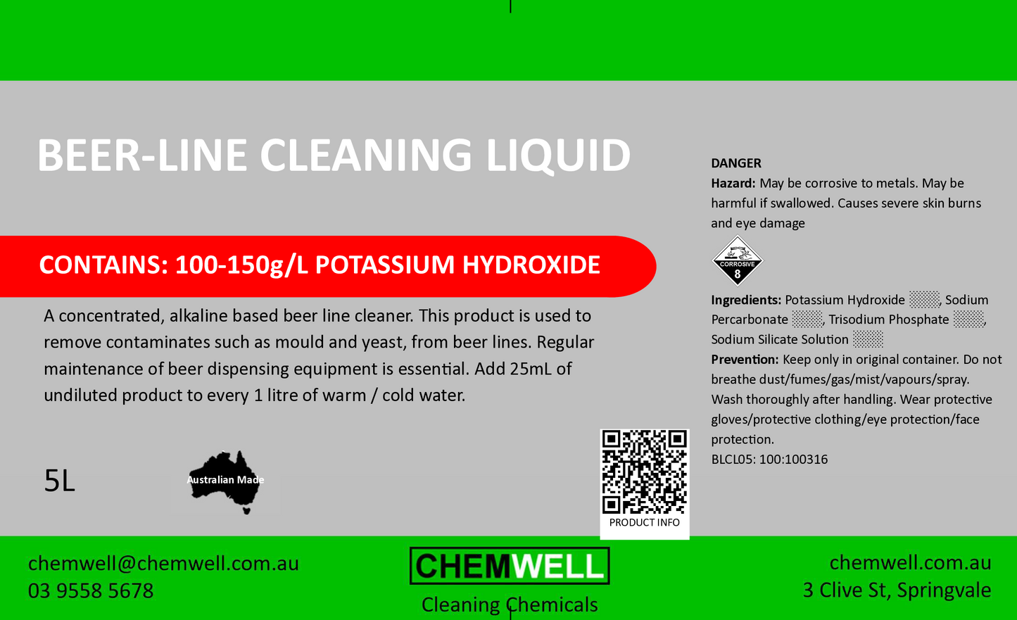 Beer-Line Cleaning Liquid