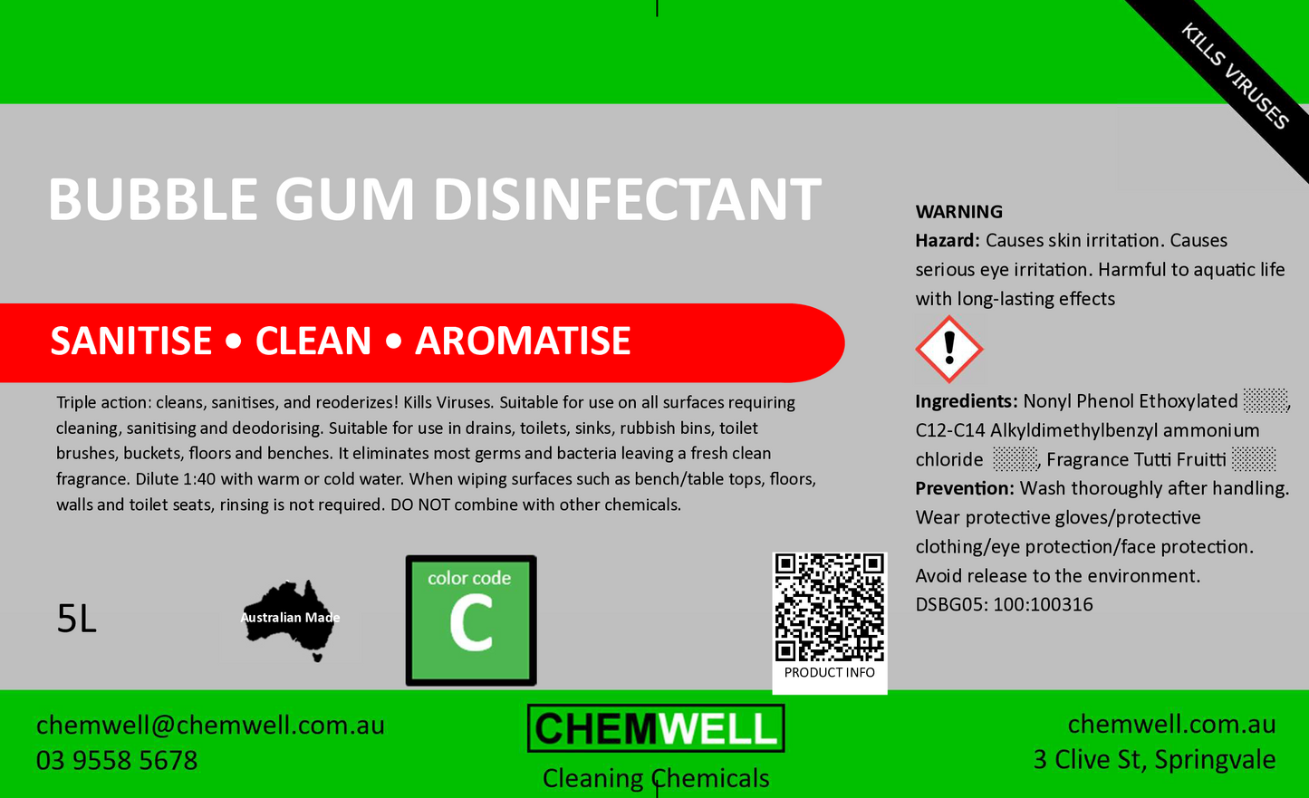 Bubble Gum Disinfectant