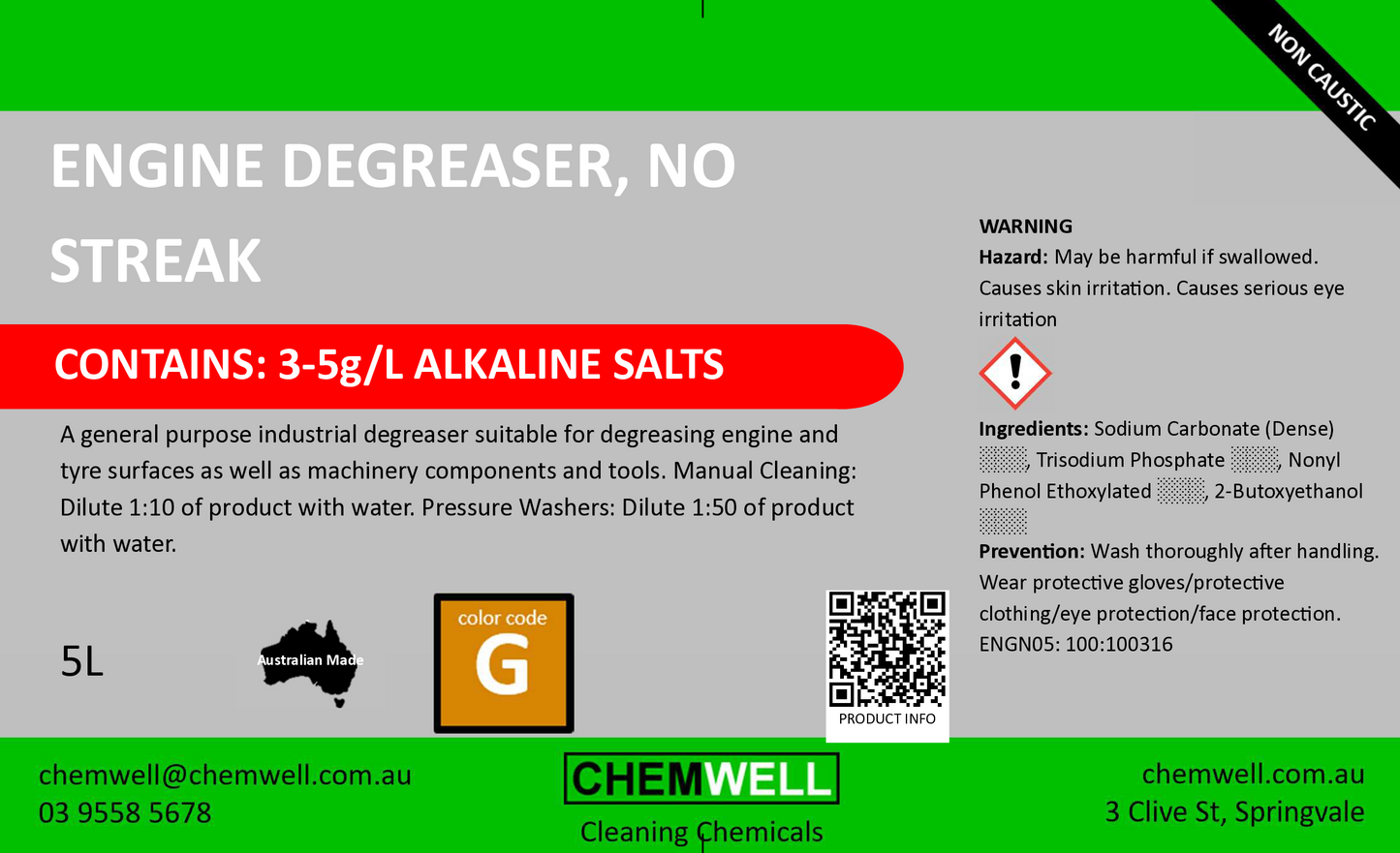 Engine Degreaser, No Streak