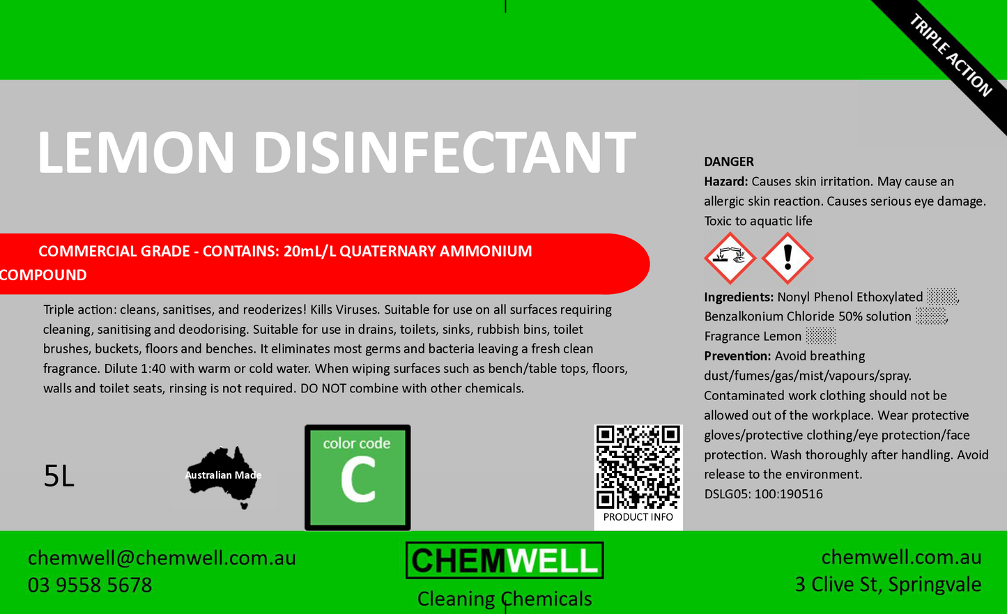 Lemon Disinfectant Green