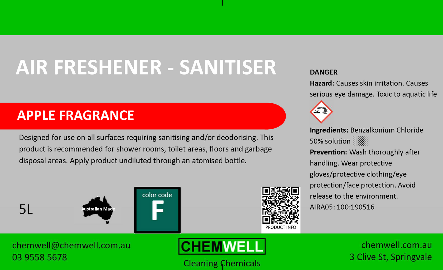 Air Freshener - Sanitiser Apple