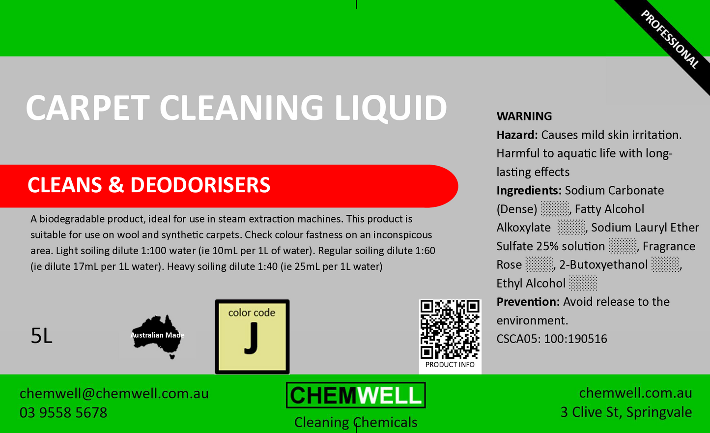 Carpet Cleaning Liquid Professional