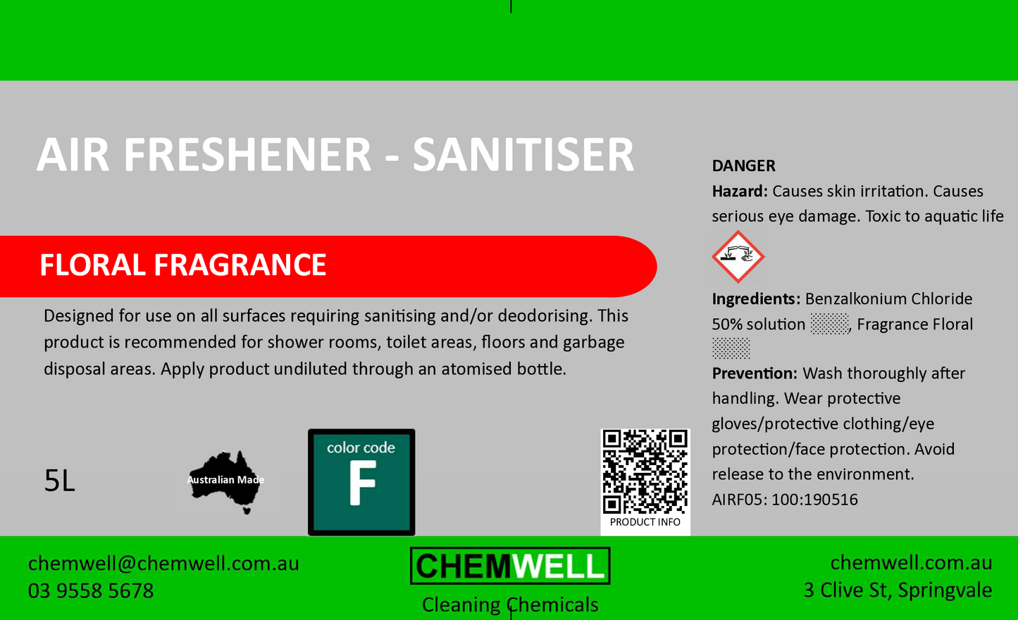 Air Freshener - Sanitiser Floral
