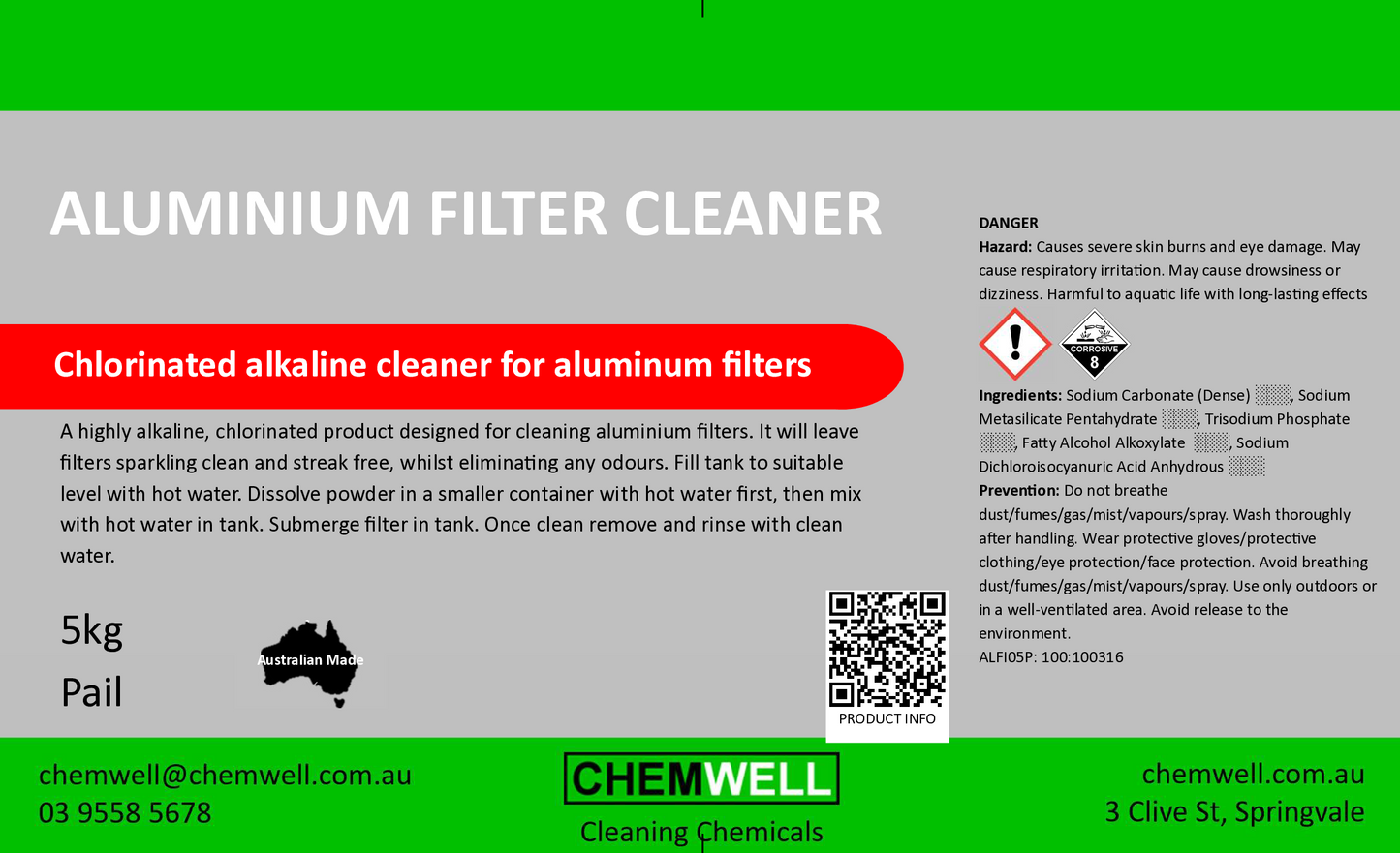 Aluminium Filter Cleaner
