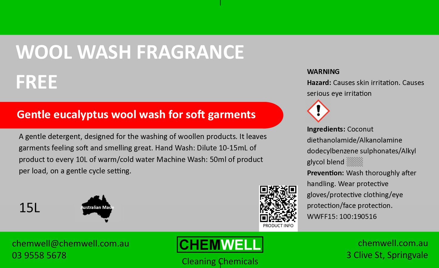 Wool Wash Fragrance Free