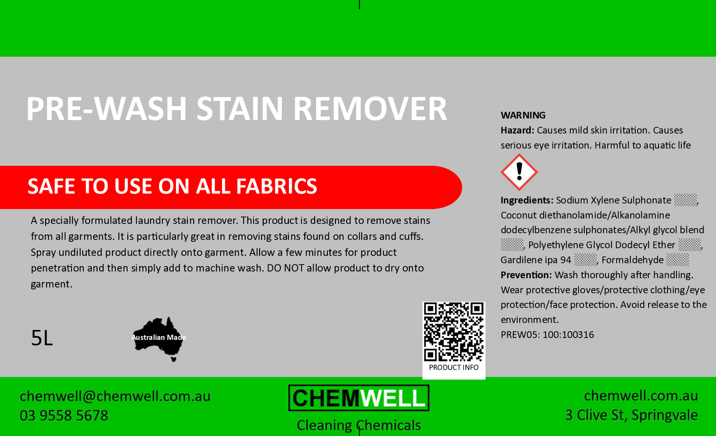 Pre-Wash Stain Remover