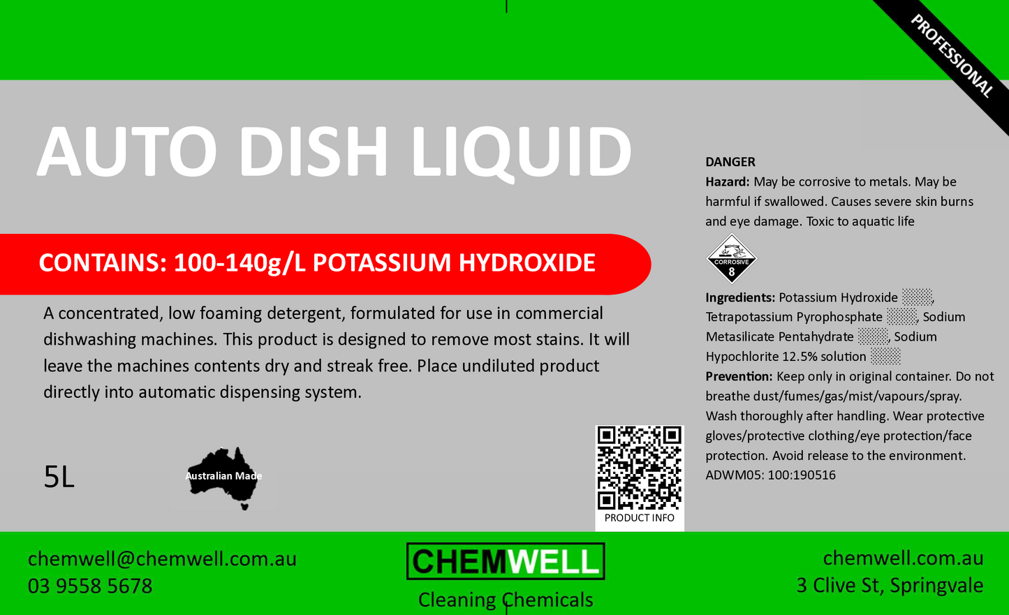 Auto Dish Liquid Professional