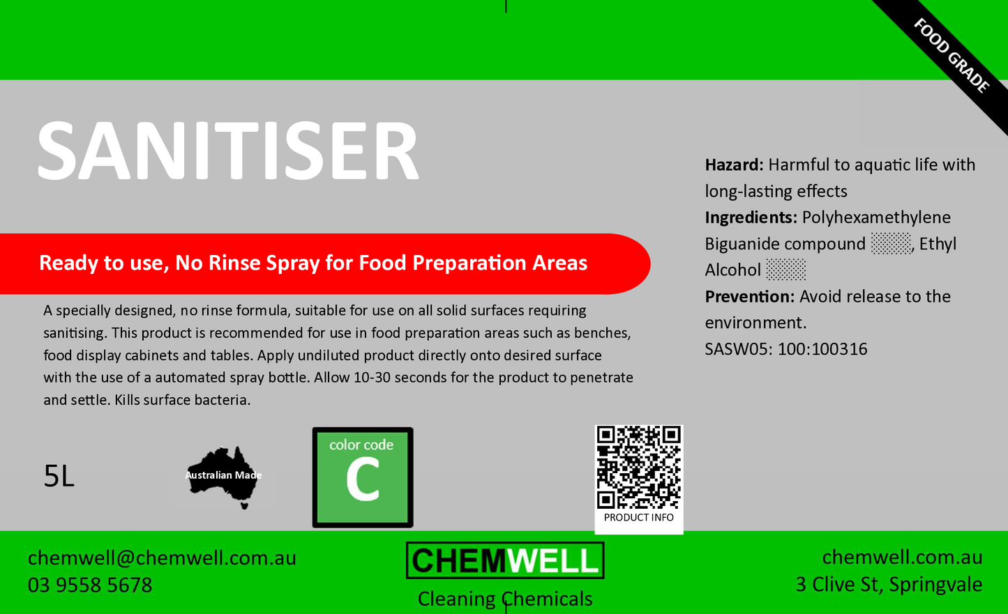 Sanitiser Food Grade