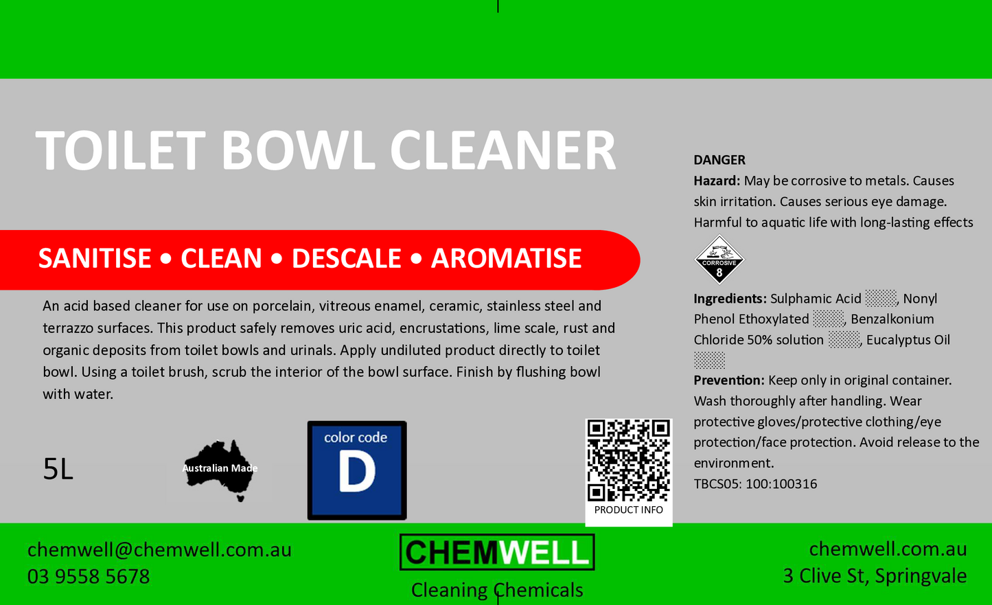 Toilet Bowl Cleaner 9%