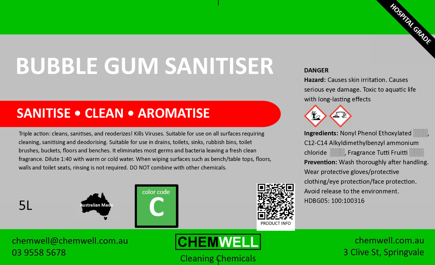 Bubble Gum Sanitiser Hospital